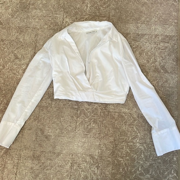 Abercrombie Long Sleeve Poplin Wrap Top - Picture 2 of 4